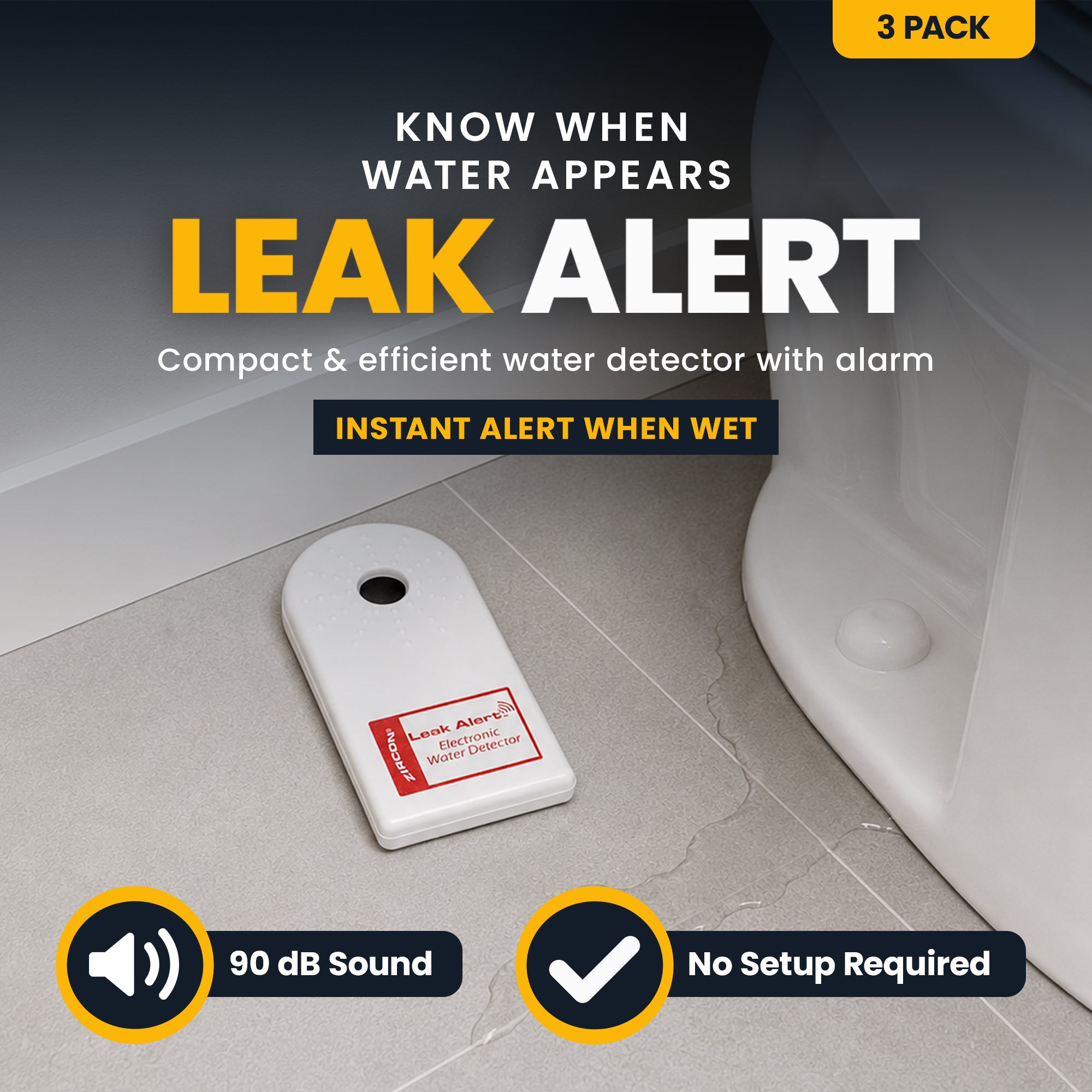 Leak Alert™ Electronic Water Detector, 3-Pack
