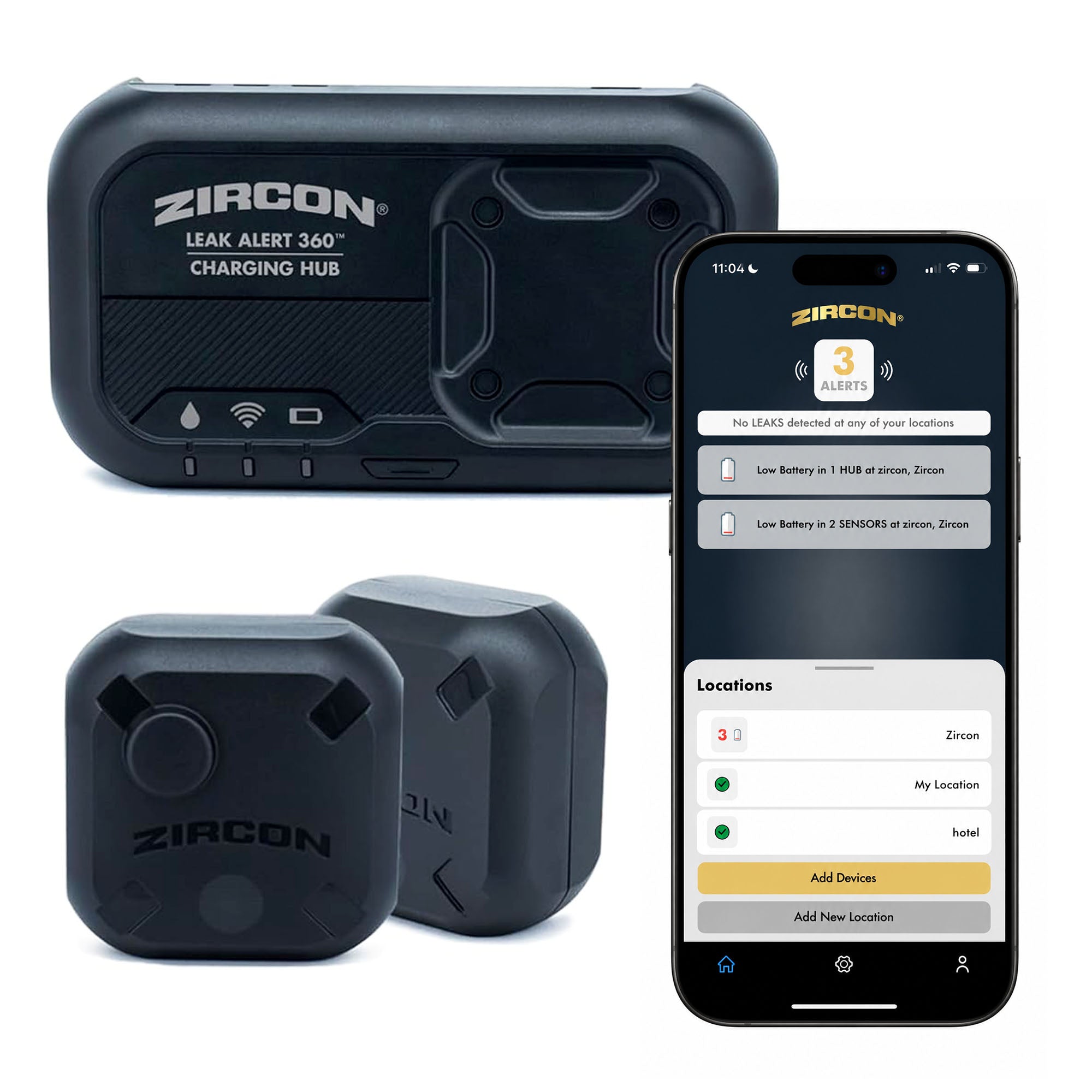 Leak Alert 360™ Smart Home Water Detection Kit - 2 Sensors