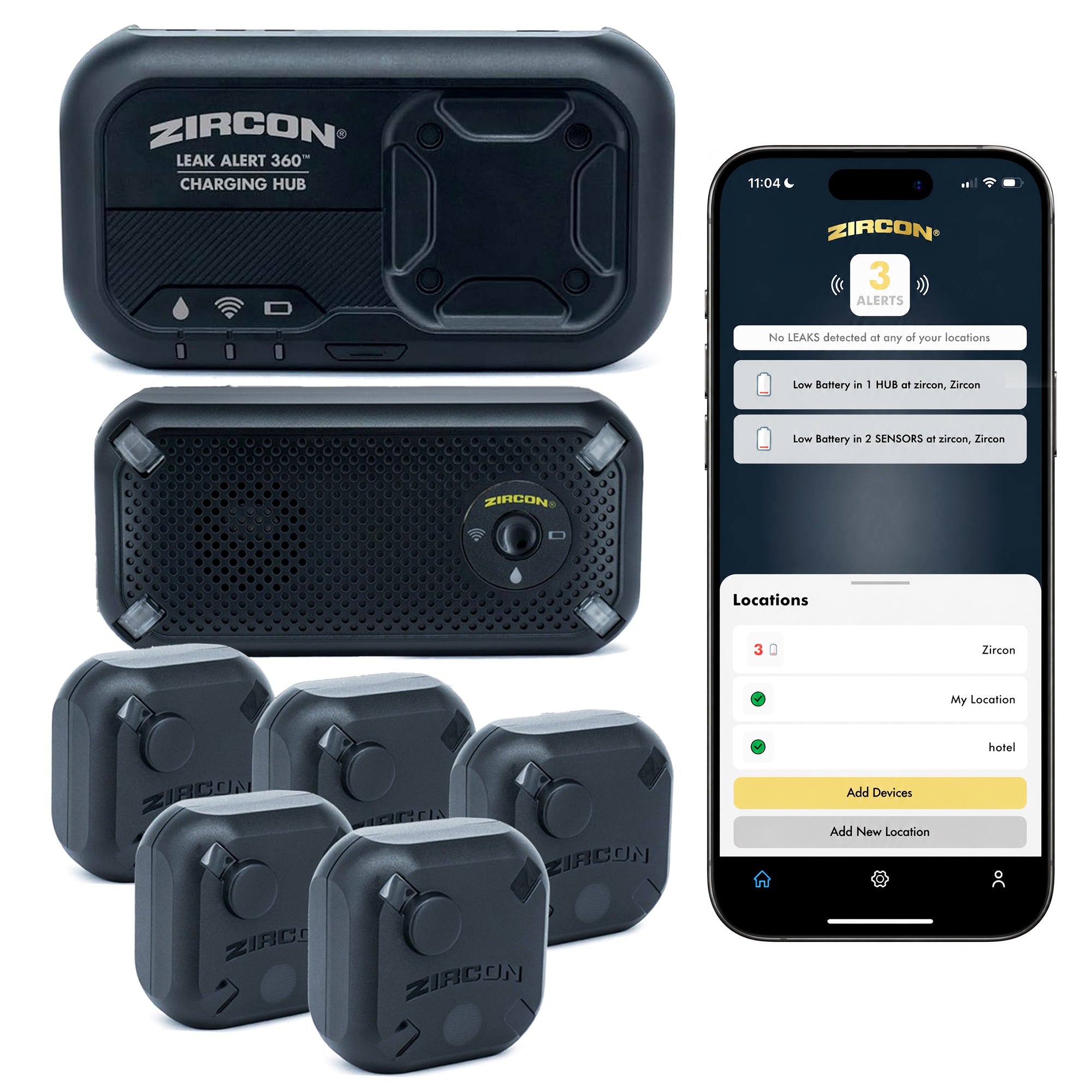 Leak Alert 360™ Smart Water Detection Kit  - 5 Sensors
